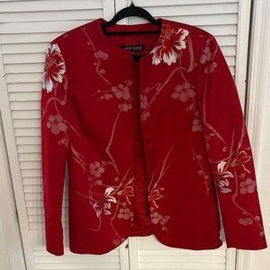 Anne Klein Red Floral Blazer